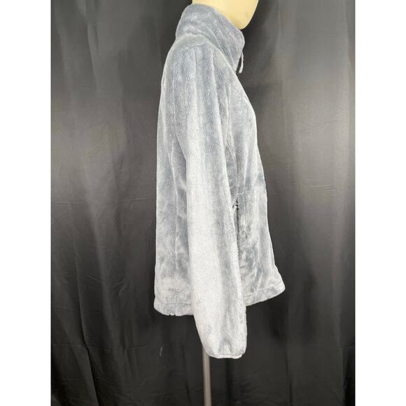 Osito Woman's North Face Jacket, Gray Soft Fleece, Cozy Zip Up, Med Turtleneck - Picture 2 of 6